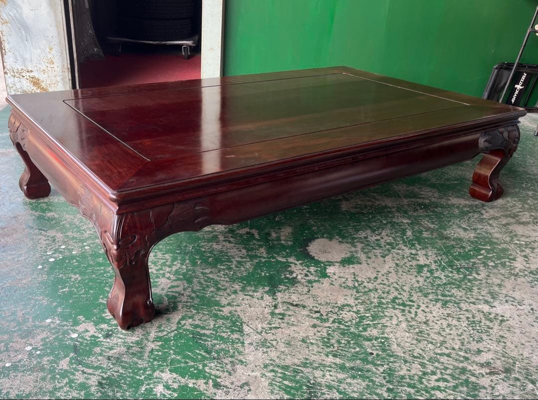 座卓 彫刻 木彫り 重圧 インテリア 和室 センターテーブル