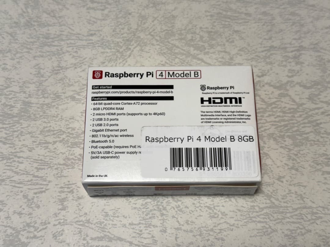 Raspberry Pi 4 Model B 8GB　2台