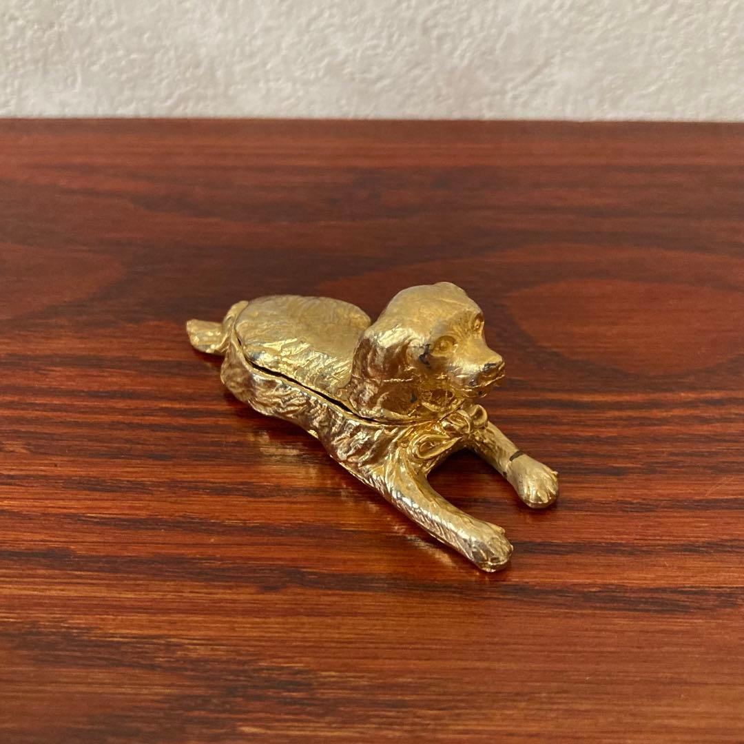 金の犬　ジュエリーケース　小物入れ　ドイツ　ヴィンテージ