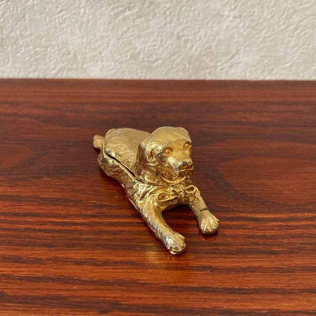 金の犬　ジュエリーケース　小物入れ　ドイツ　ヴィンテージ