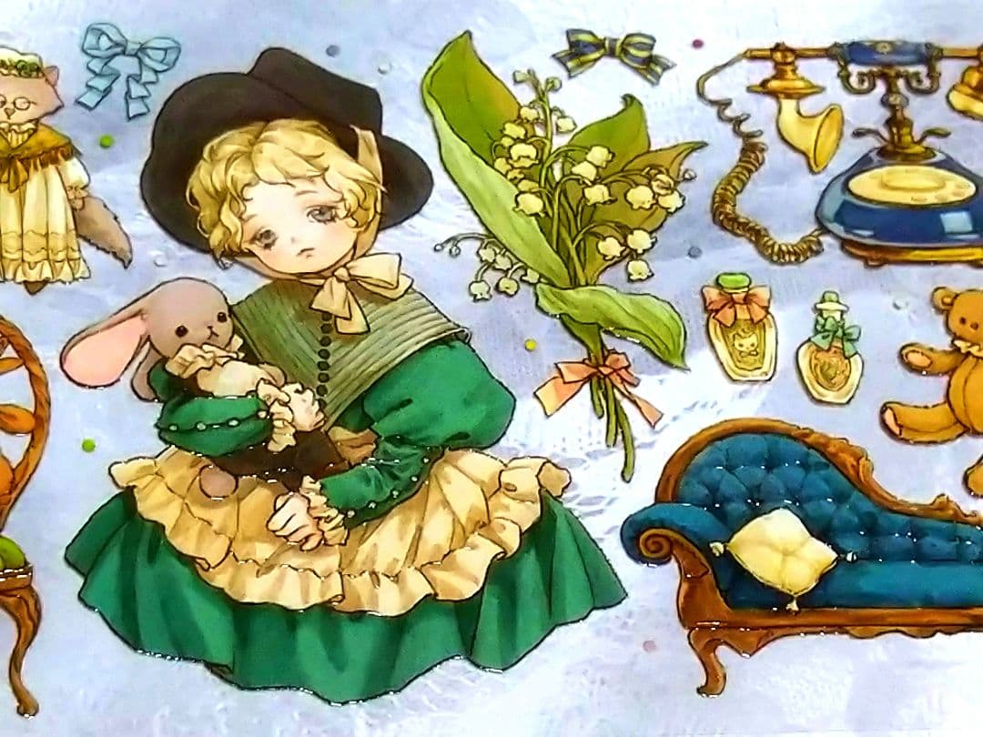 残２☆SALE✩再販✩J199＃朵拉的玩偶屋(晶透)切り売り海外人物マステ女の子