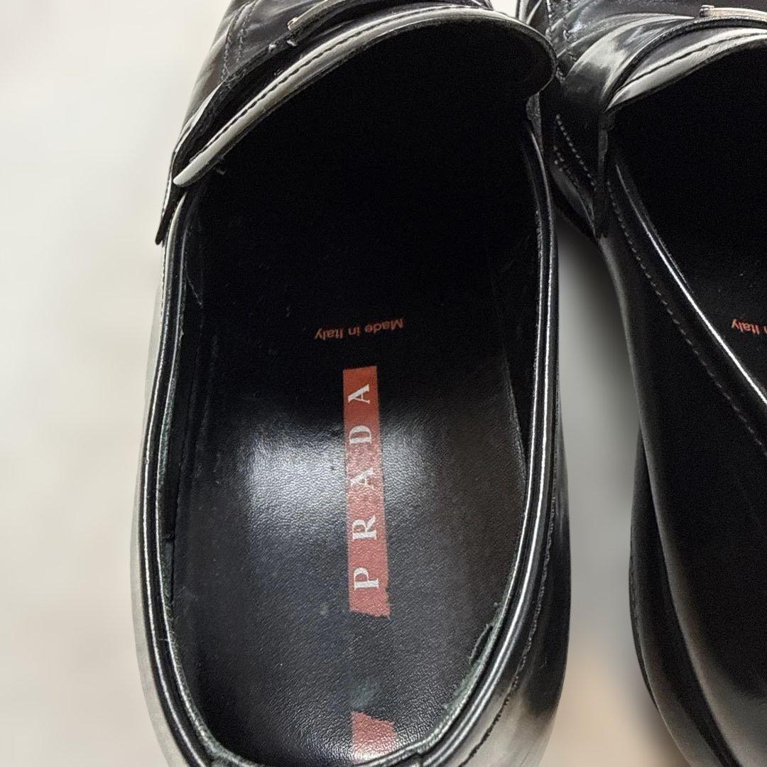 PRADAプラダ　三角プレートロゴ　ローファー　ブラック　サイズ7 1/2