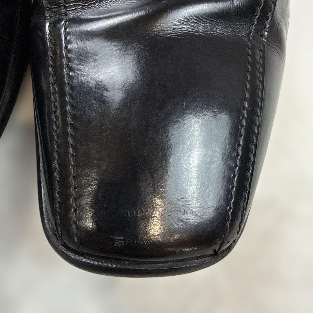 PRADAプラダ　三角プレートロゴ　ローファー　ブラック　サイズ7 1/2