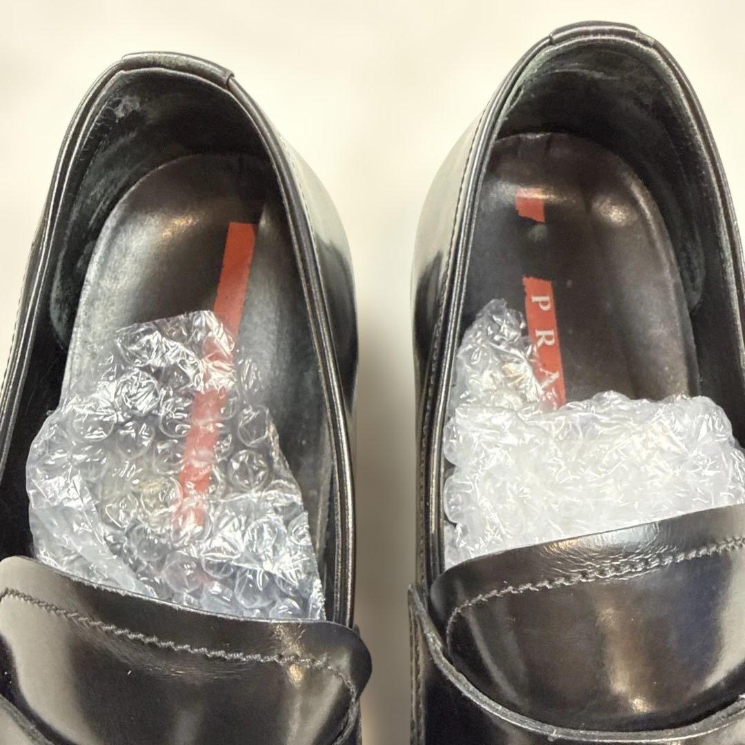 PRADAプラダ　三角プレートロゴ　ローファー　ブラック　サイズ7 1/2