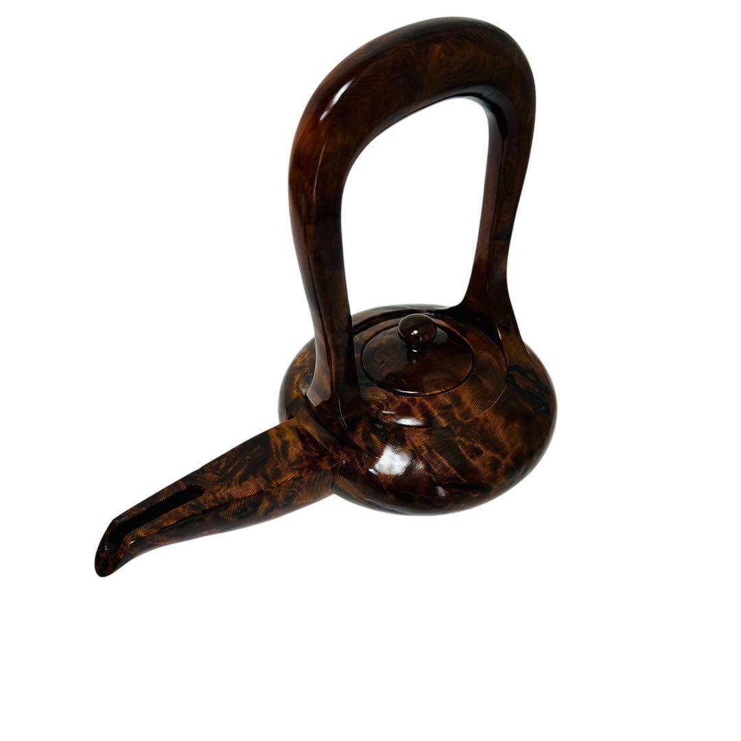 屋久杉 層蘇器 川下幸徳作 美術品　お屠蘇　銚子　台座　盃