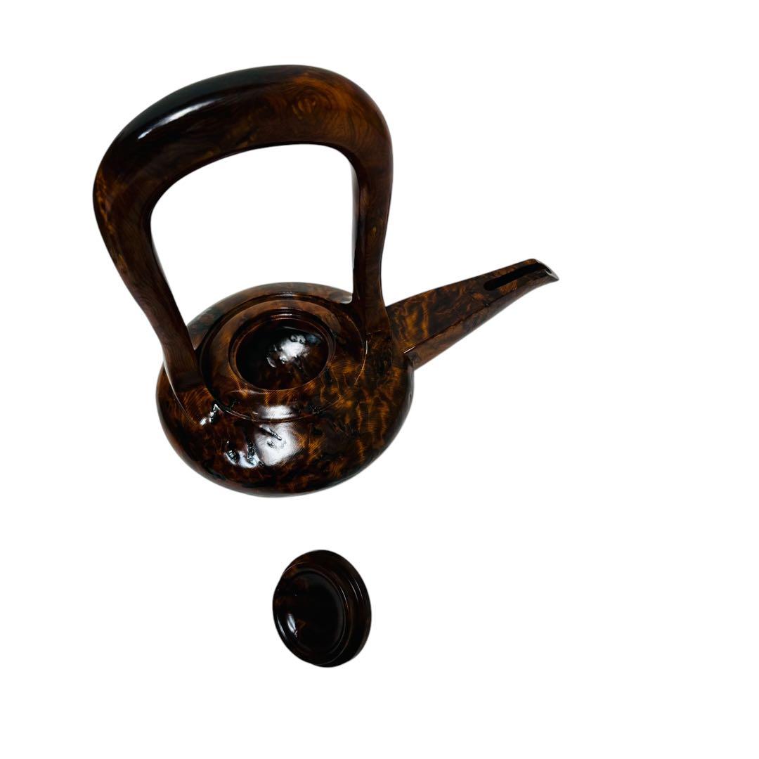 屋久杉 層蘇器 川下幸徳作 美術品　お屠蘇　銚子　台座　盃