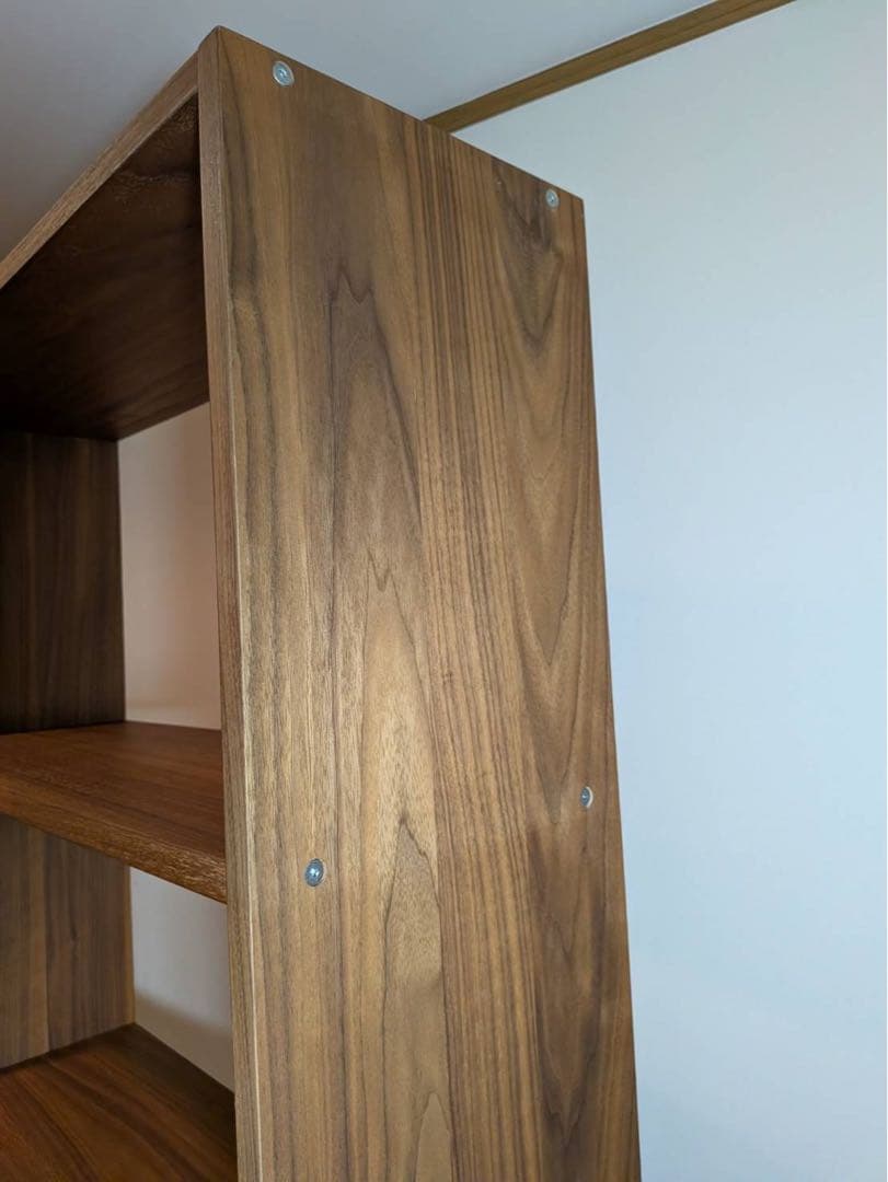 ■送料込■無印良品 スタッキングシェルフワイド 5段 ウォールナット棚収納