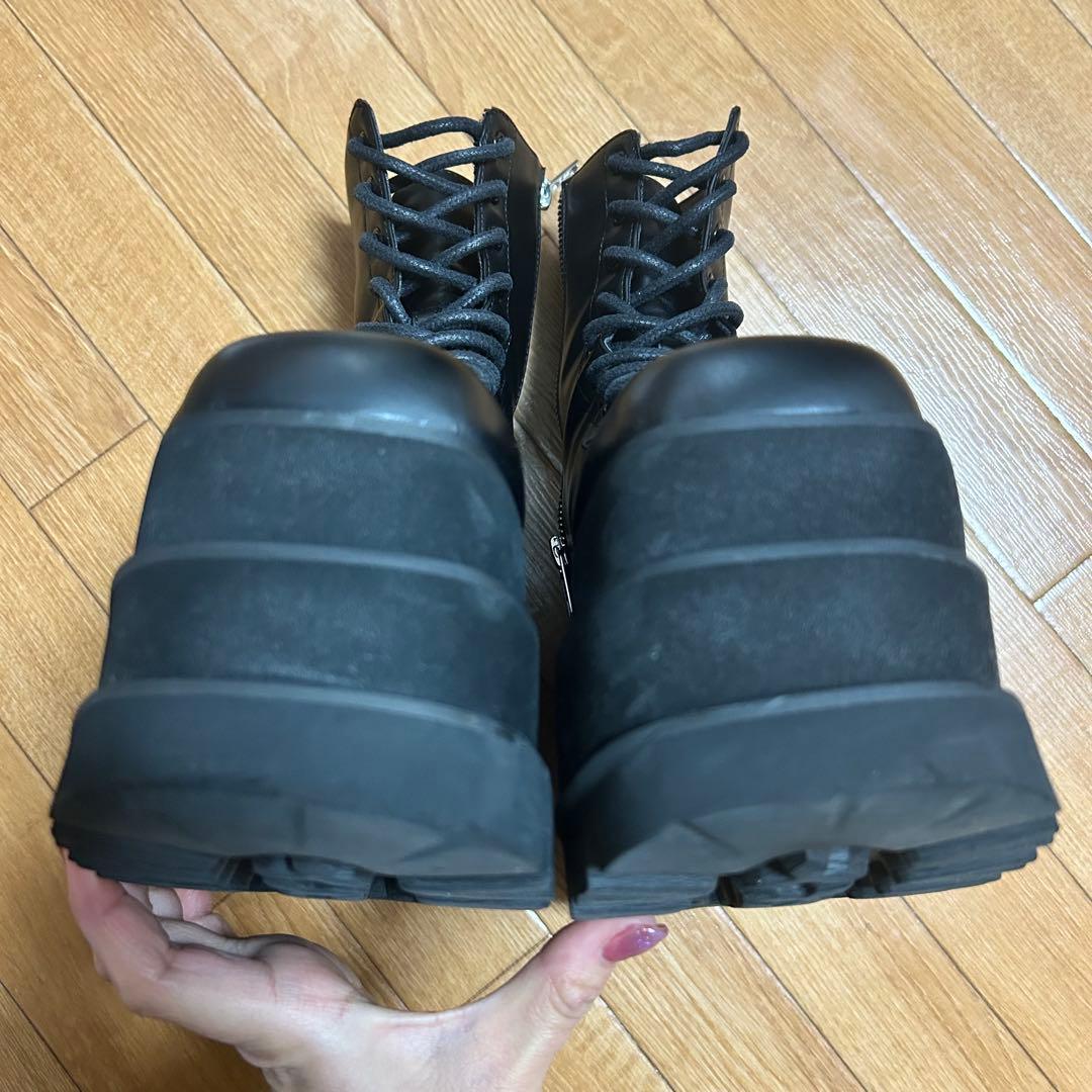 Darich トリプルソールエンジニアブーツ ヒール 厚底 ブーツ ブラック M