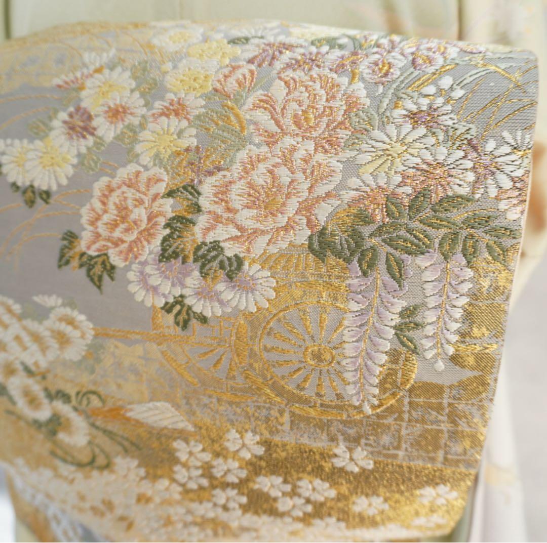 訪問着２点セット正絹　卒業式　入学式　お宮参り【訪問着、袋帯、帯締め、帯揚げ】