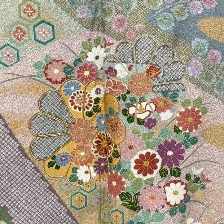 user_d8f4c6e9　訪問着　京友禅金彩加工　金駒刺繍　I506