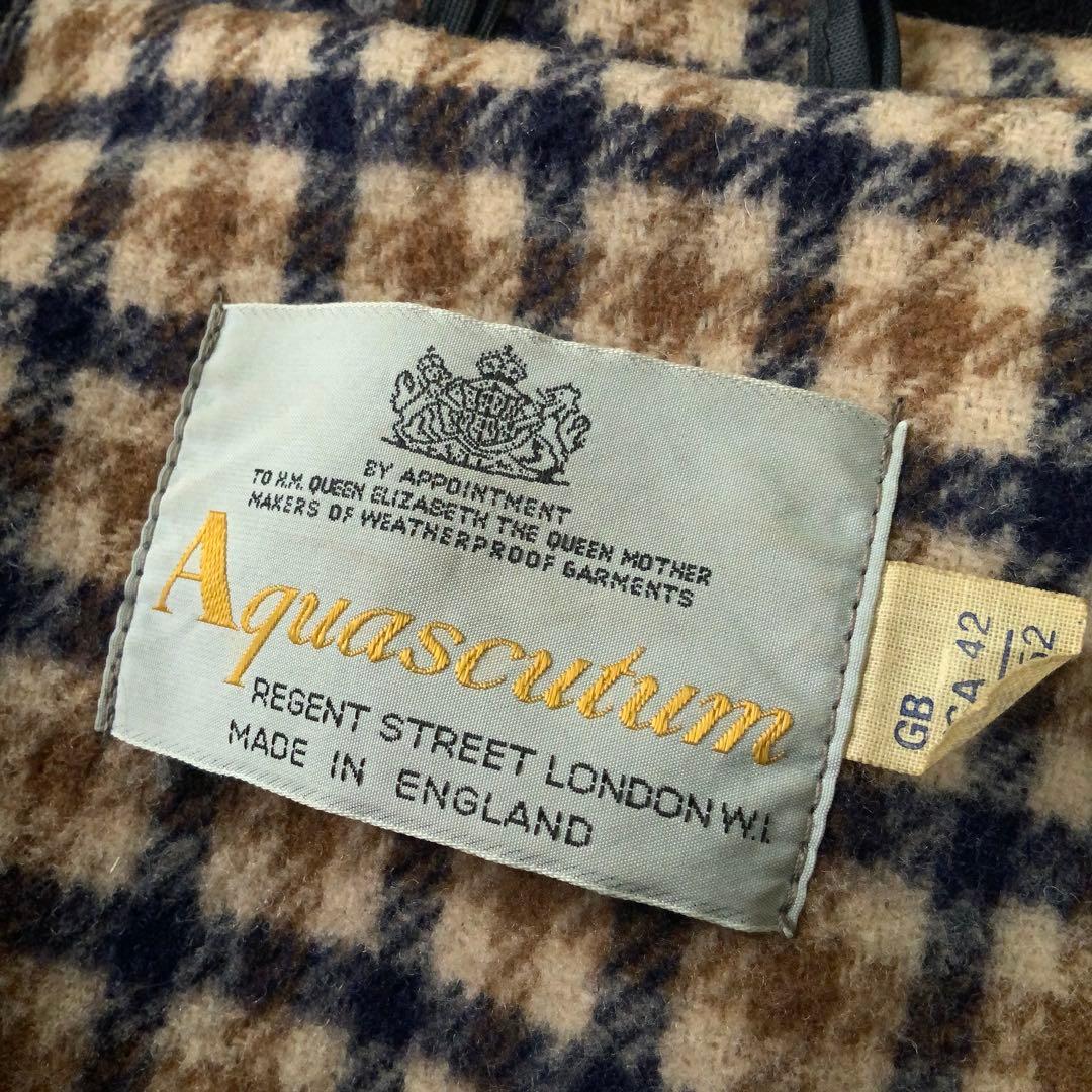 Aquascutum アクアスキュータム ダッフルコート42ネイビー英国製ウール