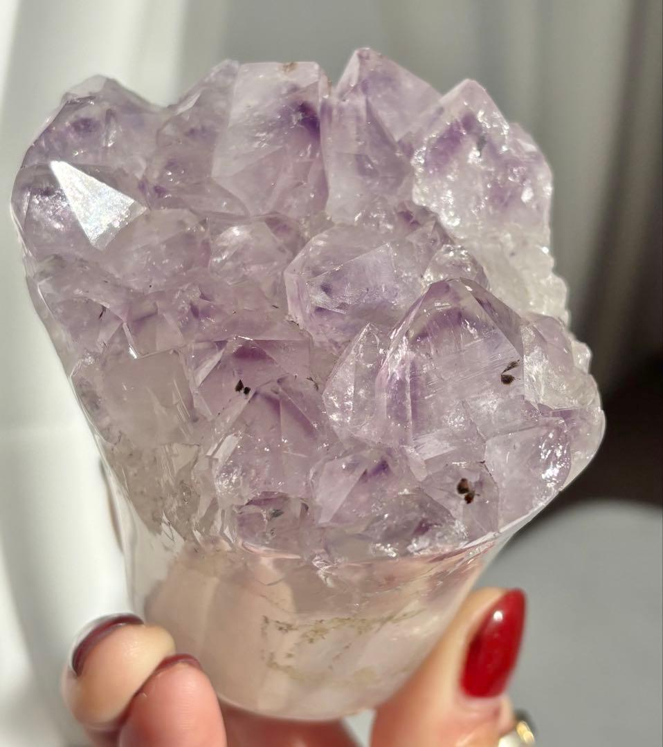 《高品質・希少デザイン》ゲーサイトinアメジスト＊花束クラスター　ラベンダー