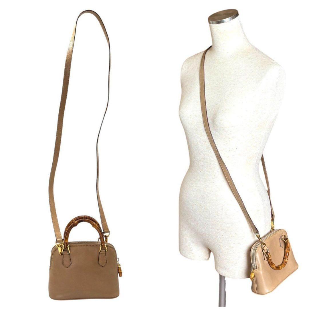 た*ん様 GUCCI　バンブー ハンドバッグ 2WAY タッセル レザー ミニシ