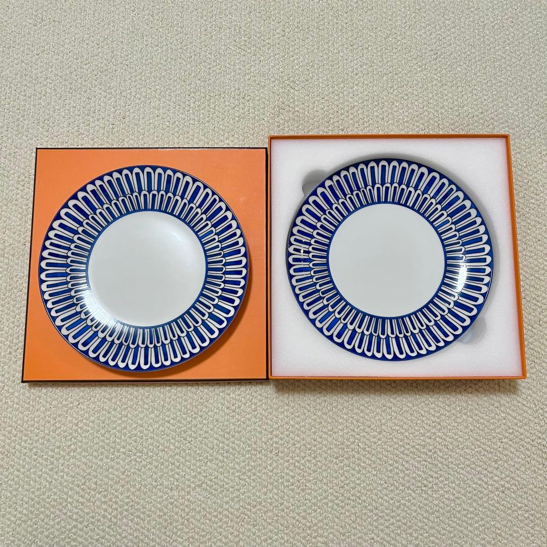【新品・未使用】エルメス ブルーダイユール デザートプレート 2枚セット