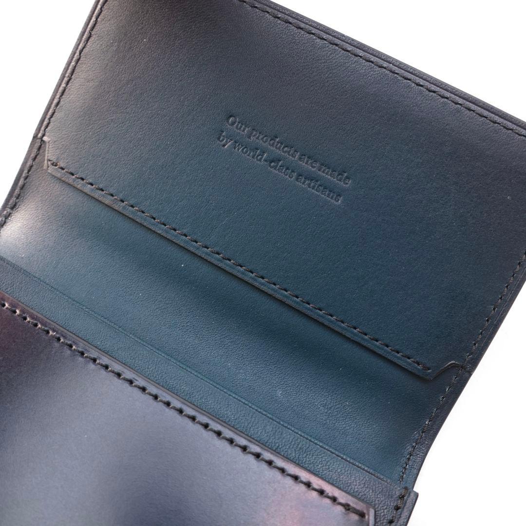 規格外品 ユハク yuhaku ネイビー 名刺入れ カードケース コードバン