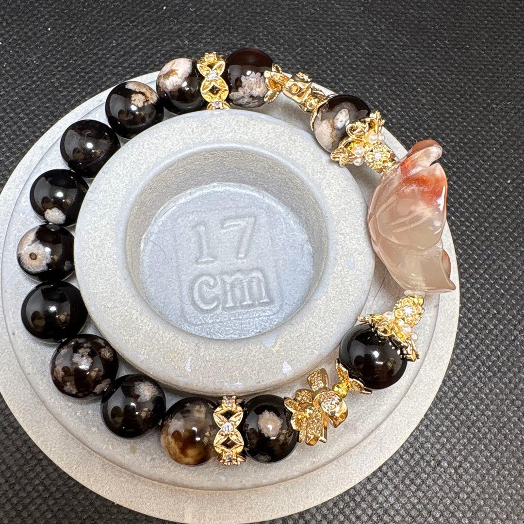 ＊蓮華様おまとめ＊【手彫り】桜瑪瑙　薔薇　夜桜瑪瑙　ブレスレット