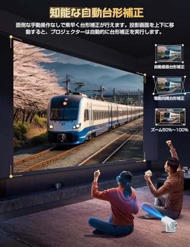 プロジェクター 家庭用 4K対応 小型 Bluetooth5.3 スタンド一体型