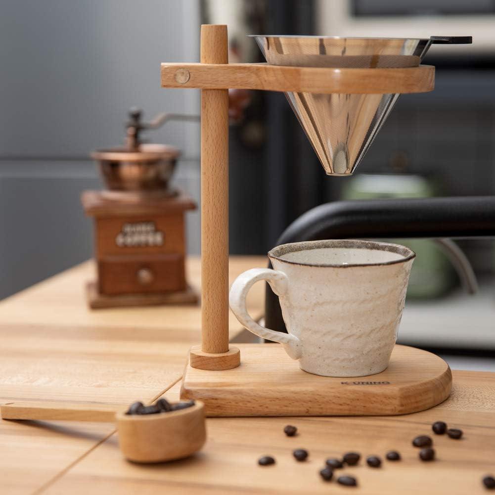 木製調節可能高さコーヒードリップスタンド・カフェドリッパーウッドスタンドとドリッ