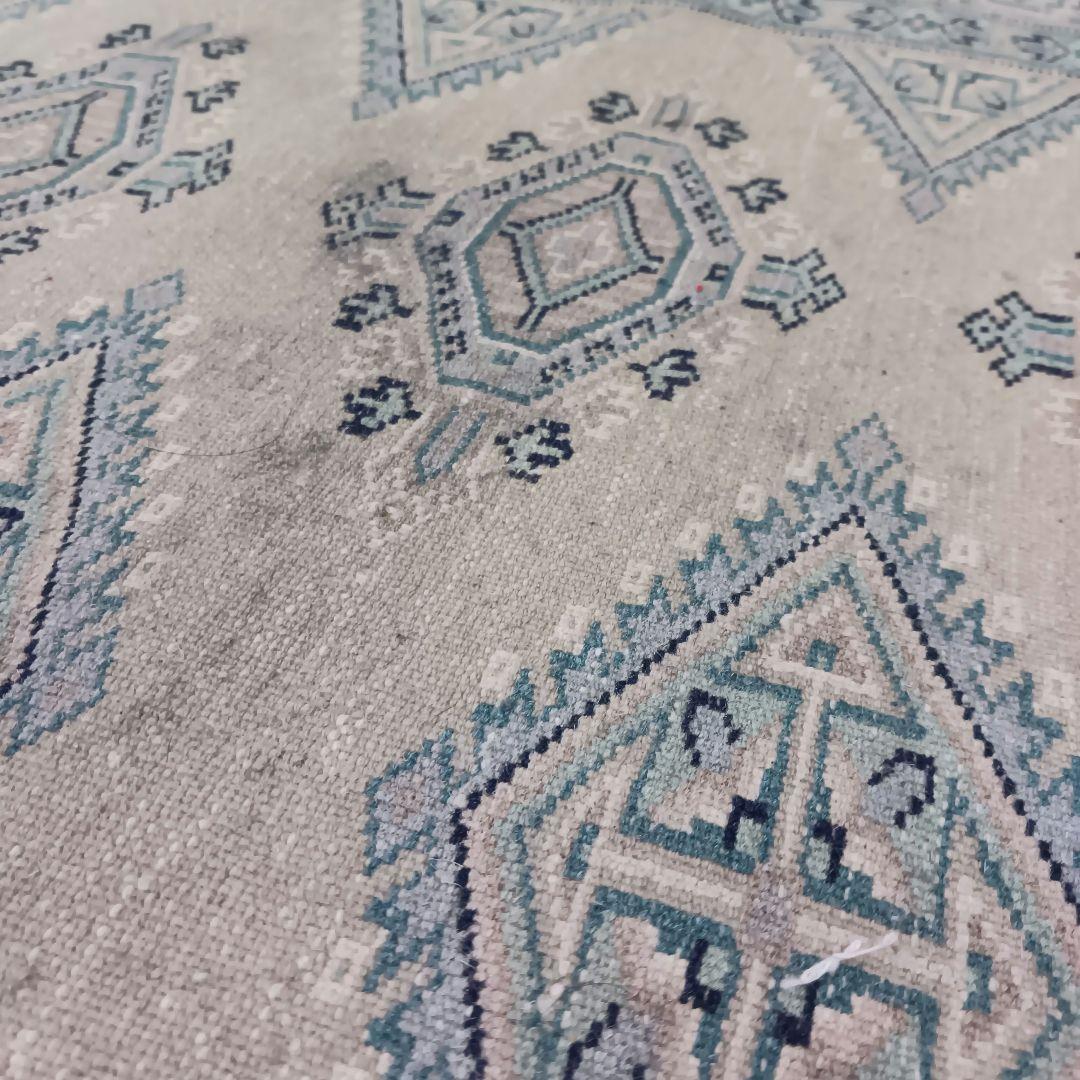 Y2741 パキスタン絨毯 ウール 手織り 大判150×242㎝ トライバルラグ