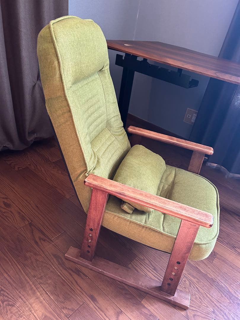 リクライニングチェア ハイバック 高座椅子 すぐ使える 高さ調整可能 きらく