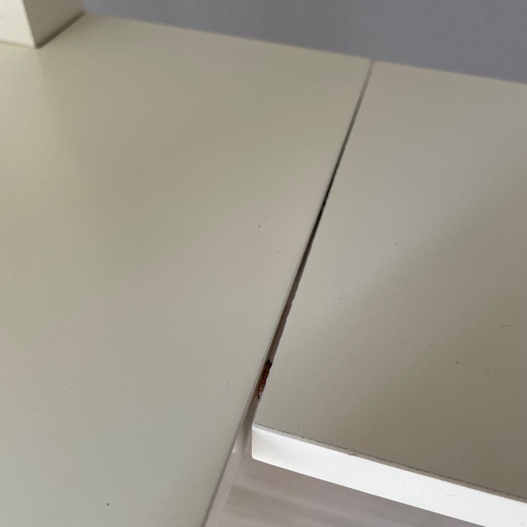 ホワイト コーナーデスク 引き出し付き　飾り台　北欧スタイル