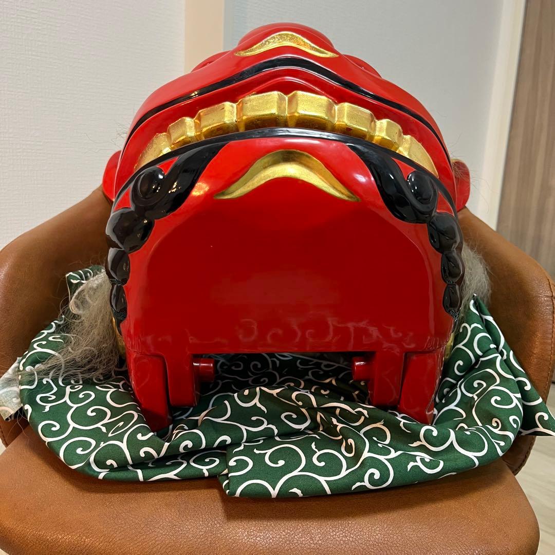 【お正月前SALE】獅子舞　獅子頭　石岡　木彫　置物　古美術　神楽 木製 木彫