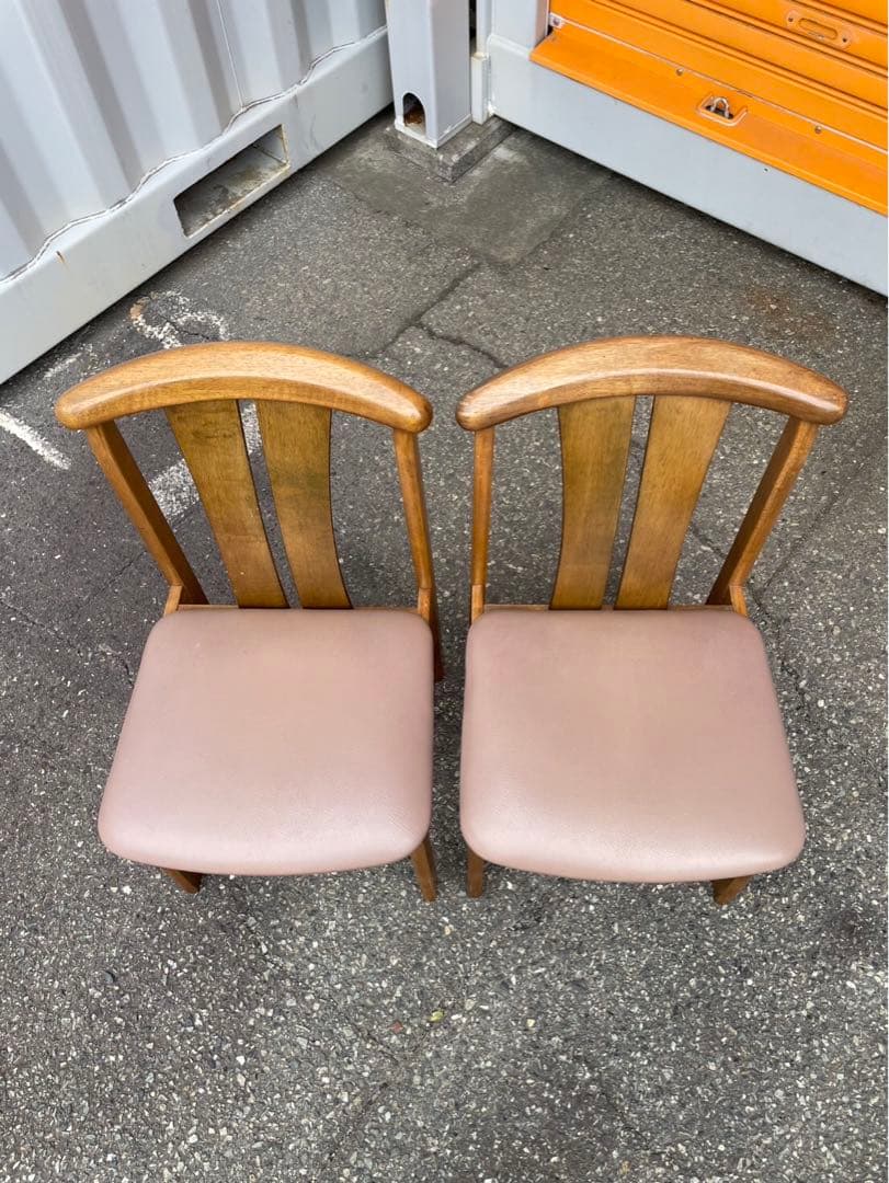 松田家具　木製ダイニングチェア 2脚セット