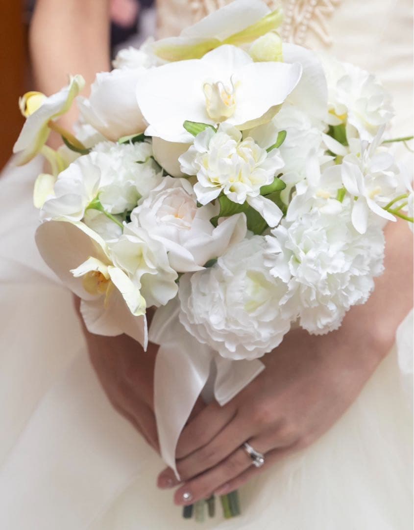 ウェディング　ブーケ　ブライダル　花嫁　ホワイト　オフホワイト　ナチュラル