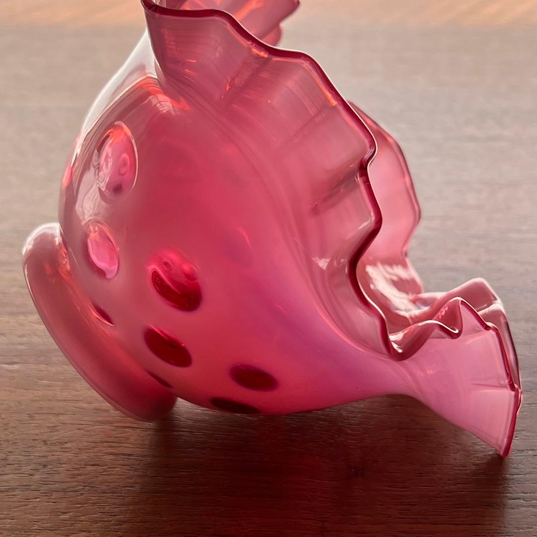 希少 フェントン ドット クランベリー フリルボール コンポート