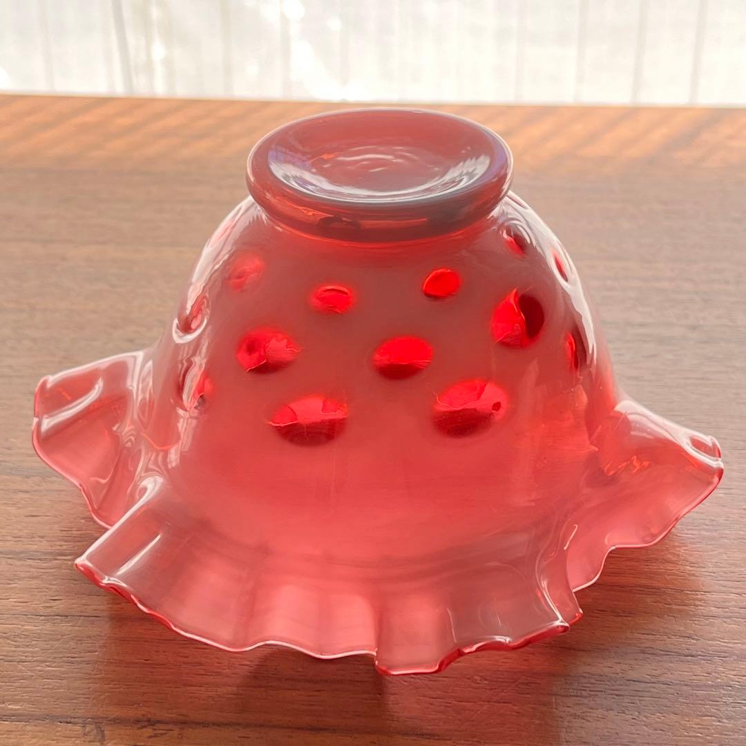 希少 フェントン ドット クランベリー フリルボール コンポート