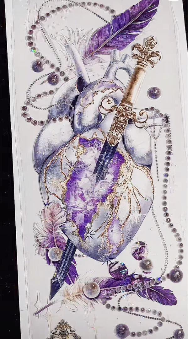 【9457】海外　マステ　3/5/巻　貝殻光マスキングテープ　心臓　装飾系