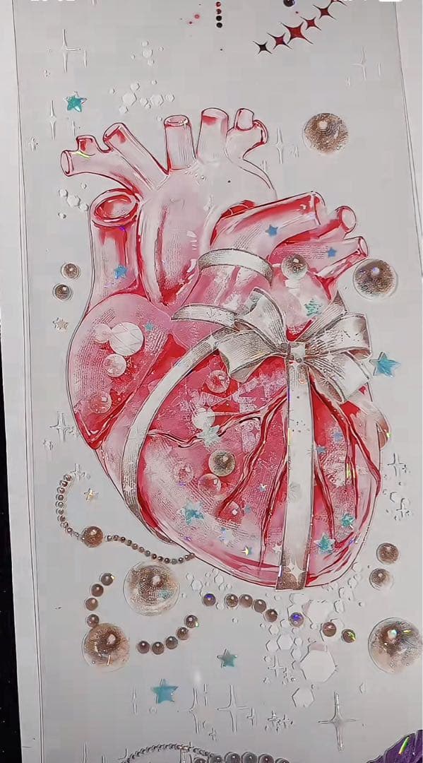 【9457】海外　マステ　3/5/巻　貝殻光マスキングテープ　心臓　装飾系