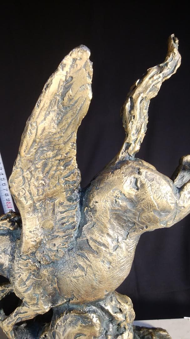 や*す様 ブロンズ像 西望「春風」ペガサス天馬 高3４c重６kg/彫刻銅像/干支