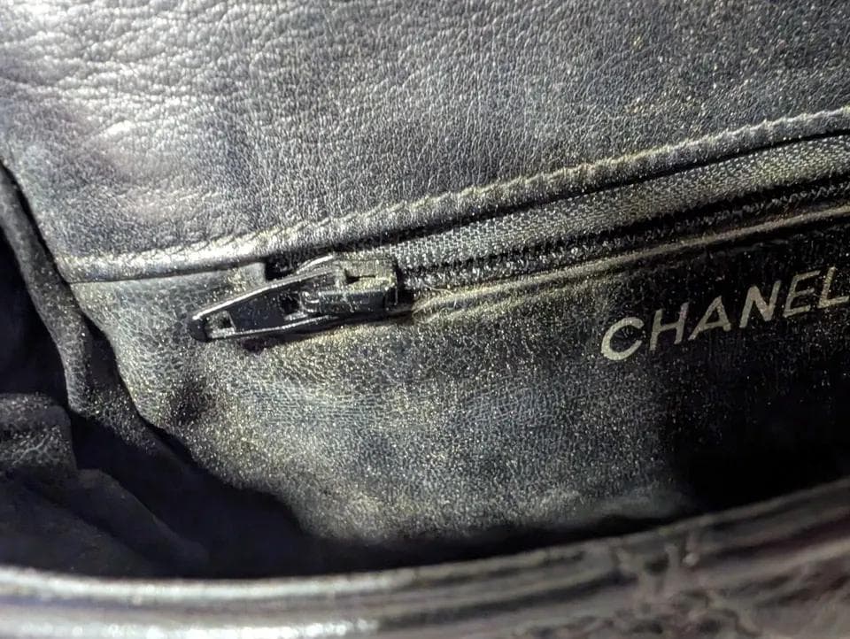 シャネル ウエストポーチ マトラッセ ラムスキン ヴィンテージ 黒