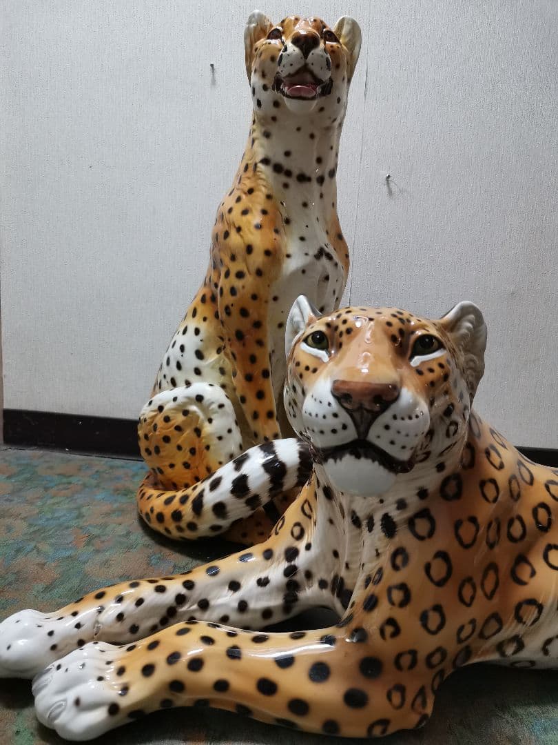 Ceramiche Ronzan イタリア製 ピューマ置物 伏せタイプ