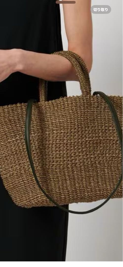 UNITED ARROWS ダブル ハンドル ABACA トートバッグ　ブラウン