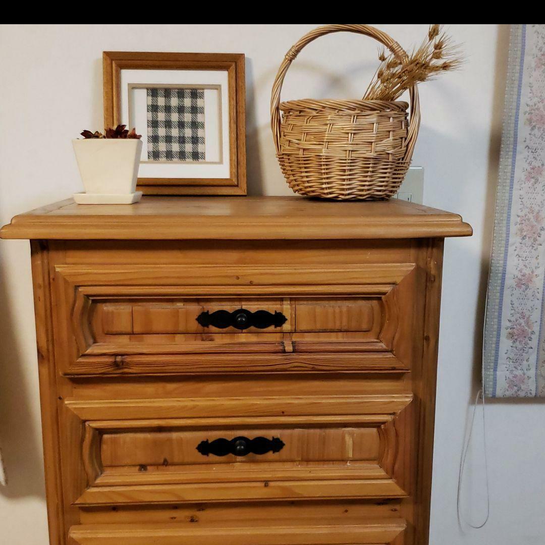 パイン材 チェスト カントリー調　レトロ　キャビネット