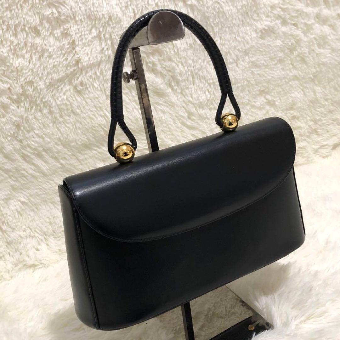新品同様✨ハマノ ロイヤルモデルハンドバッグ フォーマル　皇室御用達 ブラック