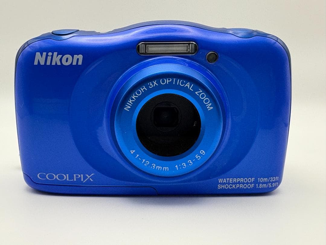 【美品】　Nikon COOLPIX W100 青　デジカメ　箱付　SDカード付