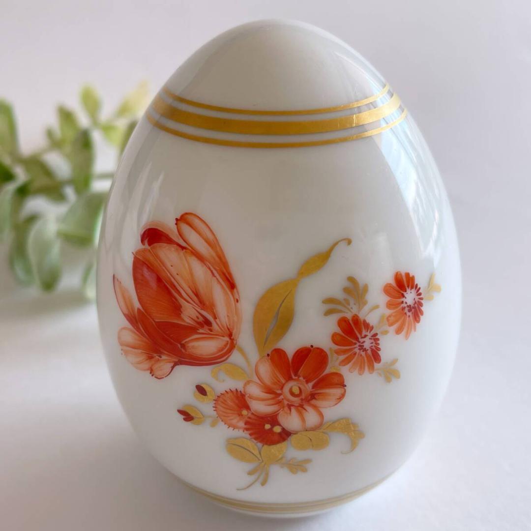 KPM ベルリン王立磁器製陶所 エッグ 卵型 置物 ドイツ製 花