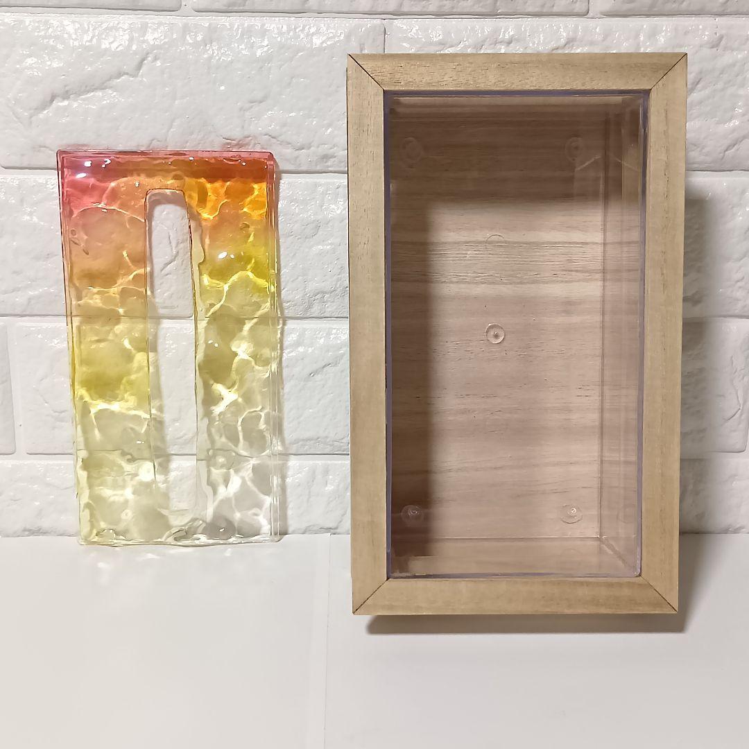 【1225】オーシャンアート　立体波紋　ウッドレジン　ティッシュケース　海雑貨