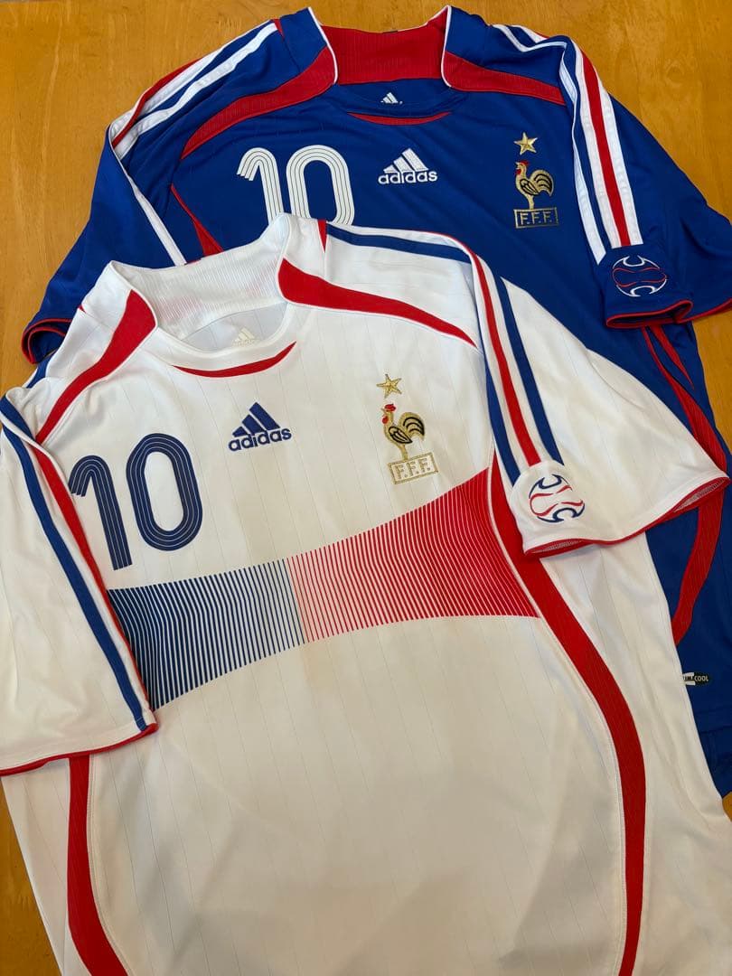 超希少 正規品 中古 美品 フランス 06/07 ホーム アウェイ ジダン Ｌ