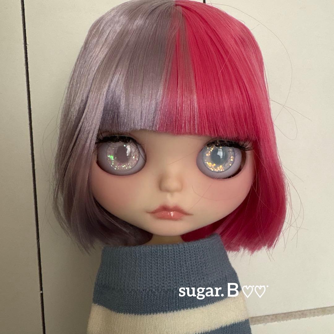 アイシードールカスタム❤︎ピンク×薄パープル❤︎ボブ