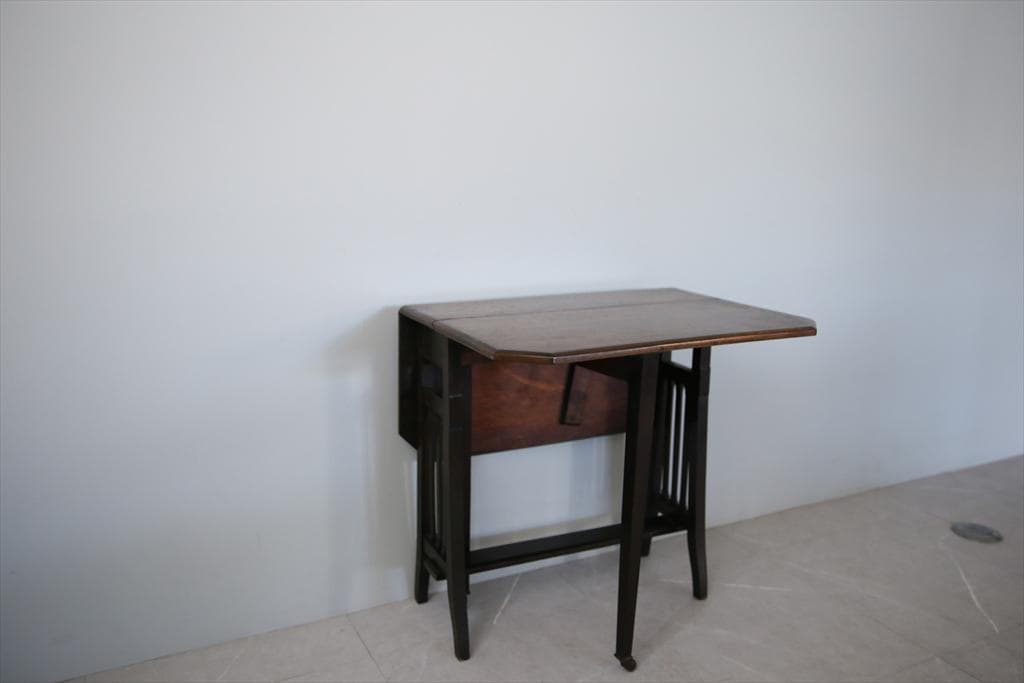 英国アンティーク木製ゲートレッグテーブル/ダイニング机/バタフライ(92-116