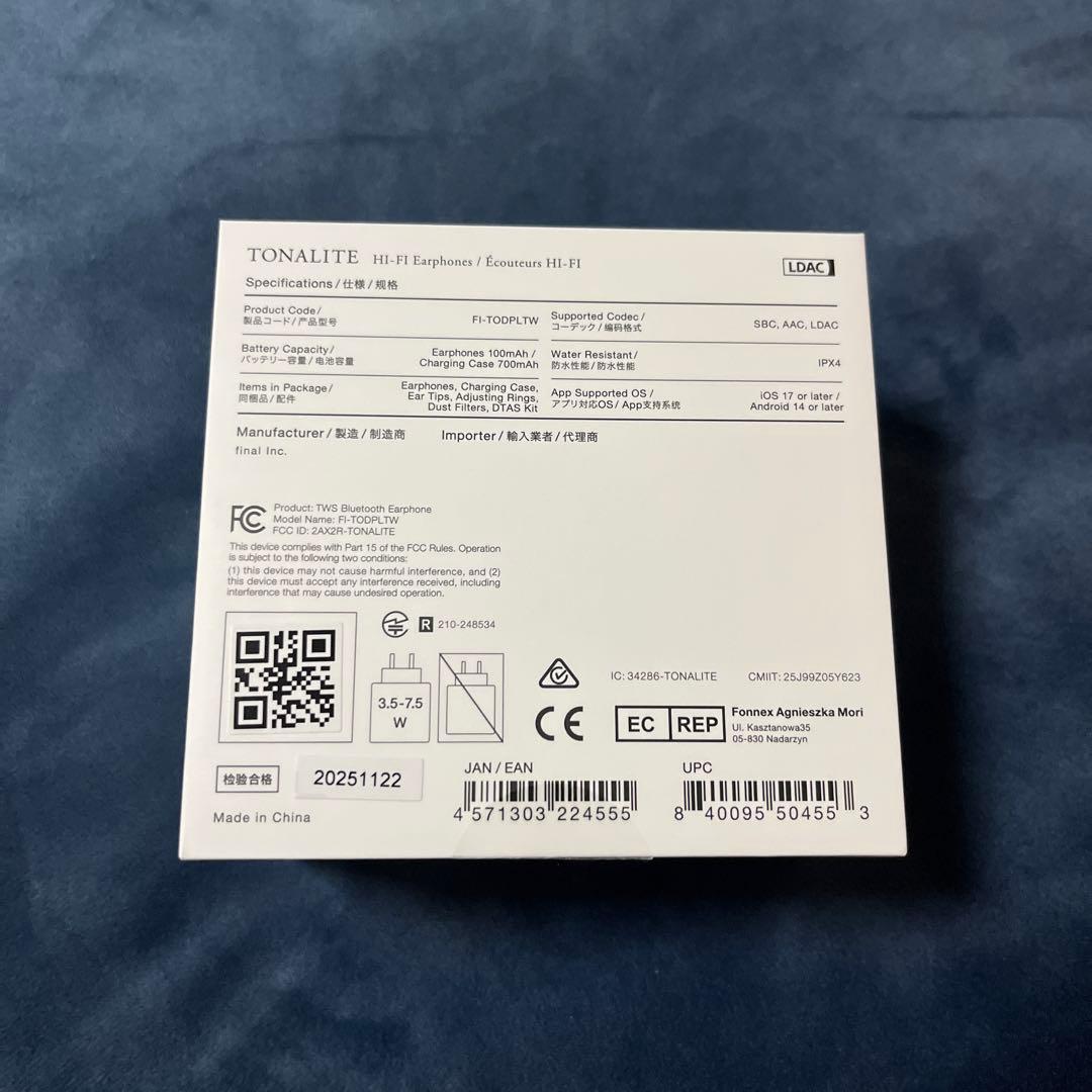 final TONALITE ワイヤレスイヤホン