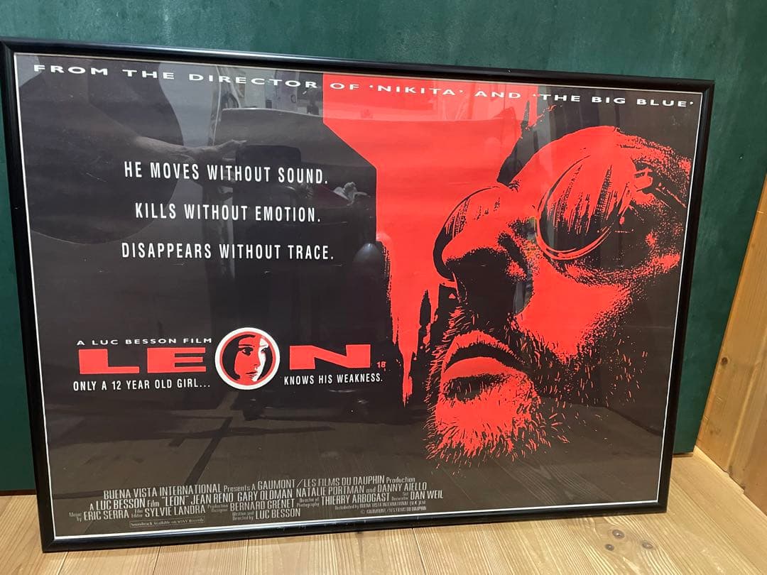 映画レオン　イギリス製　ポスター　ジャンレノ　額縁　12月15日迄