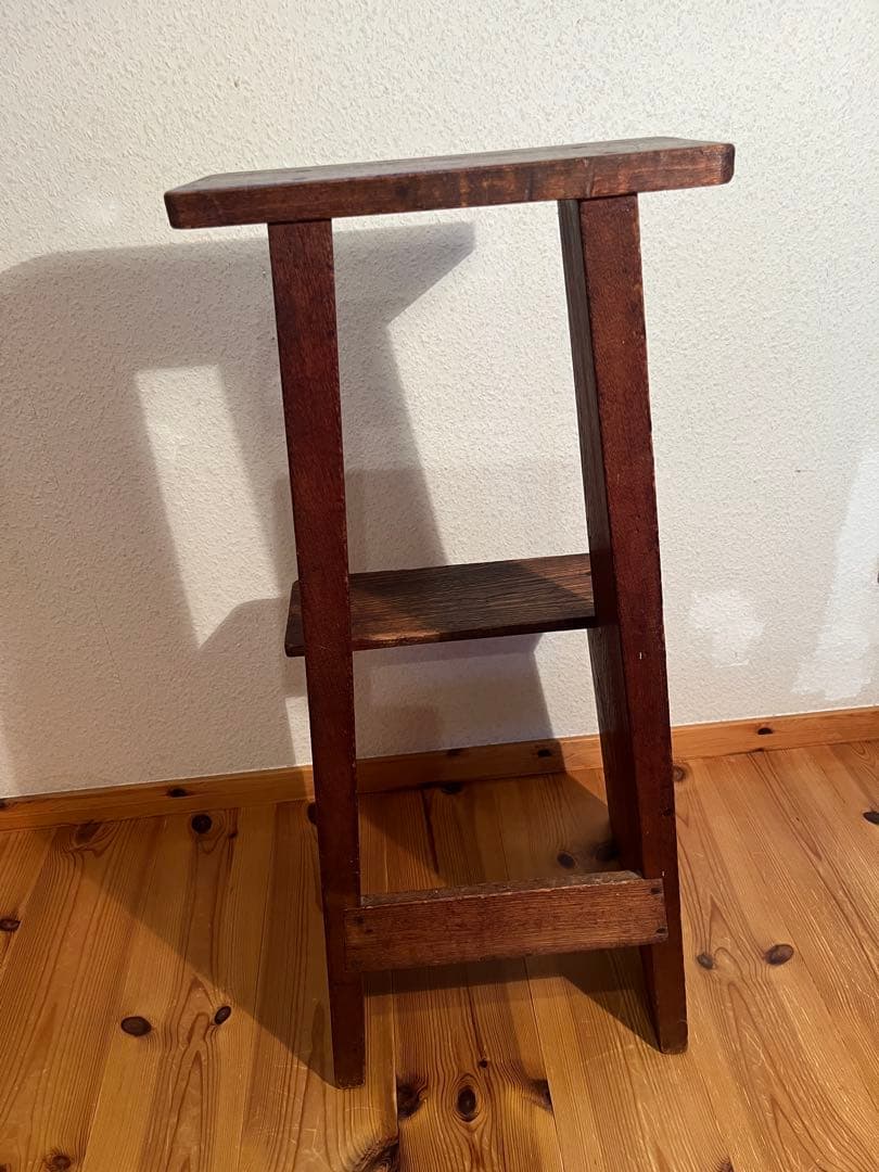 アンティーク　昭和レトロ　ヴィンテージ 木製　踏み台　ステップ　ラダー