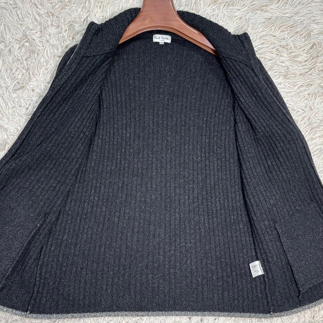 美品　ポールスミス　ドライバーズニット　四者混　ダブルファスナー　カシミヤ　黒