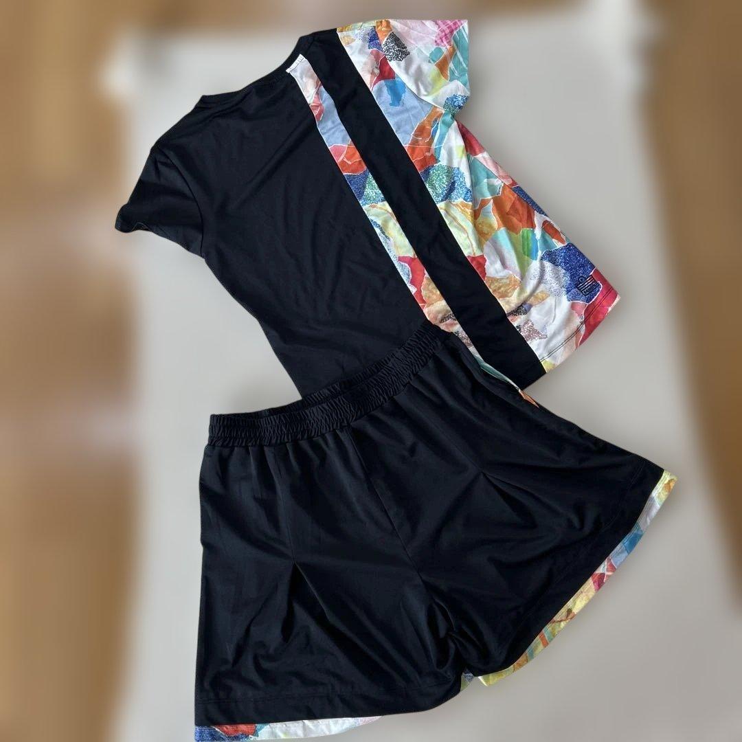 Admiral テニスウェアセット 黒/カラフル サイズ　上Ｌ　下ＬＬ