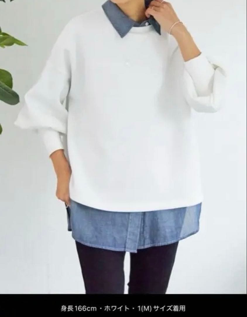 '25A/W 新品タグ付き　ビアズリー ダンボールパフトレーナー　ホワイト　1